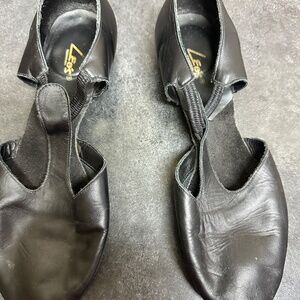Women's Grecian Sandal Dance Shoe Black Size 9 M Elastic T-Strap Style 8028
